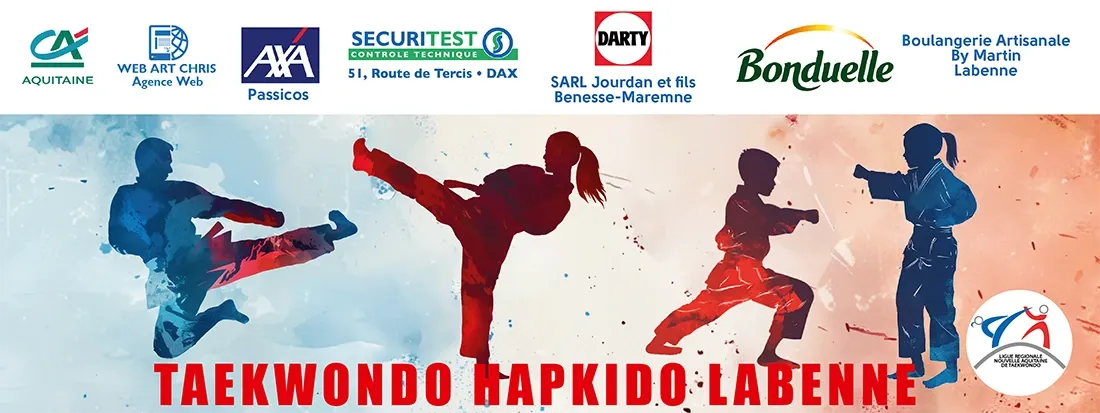 Bannière réseaux sociaux du club de Taekwondo