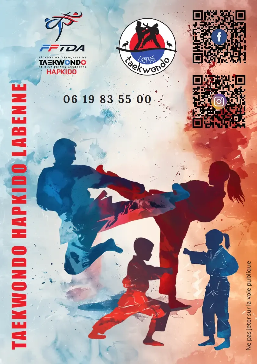 Flyer de recrutement du club de Taekwondo de Labenne