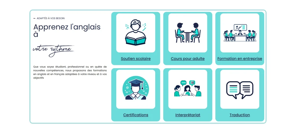 site pour cours de langues