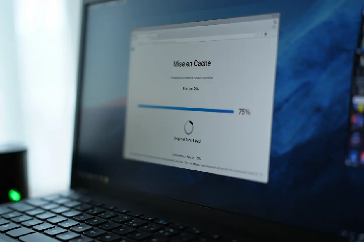 Schéma montrant les niveaux de cache et compression réseau