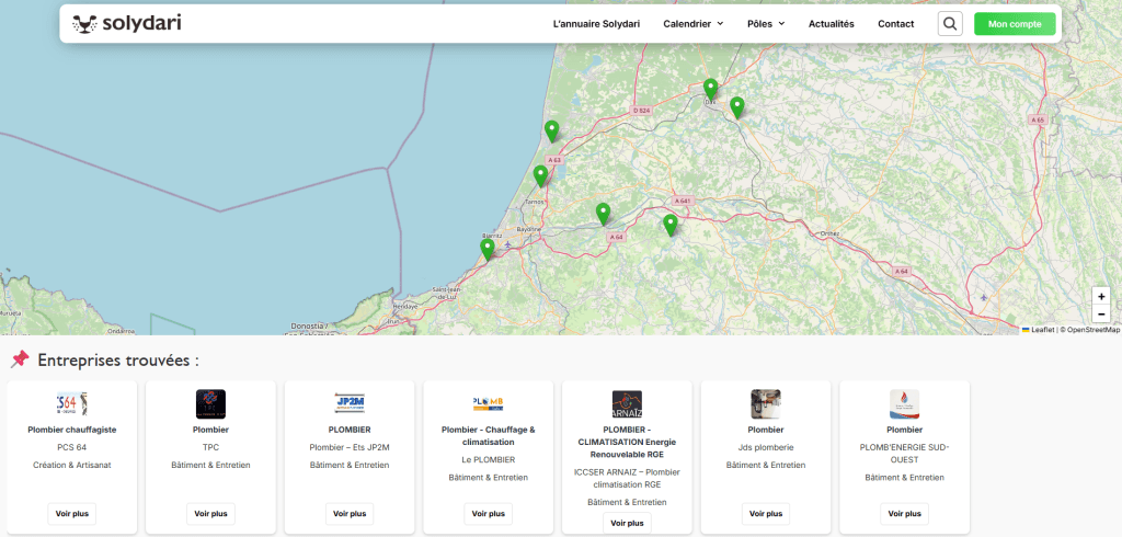 recherche sur carte