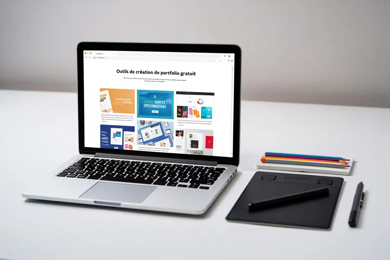 Interface de création de portfolio avec modèles prêts à l'emploi