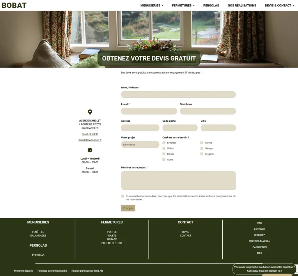 site menuisier contact