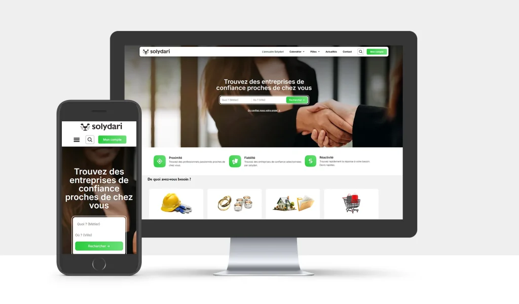 mockup site pour réseau d'affaire